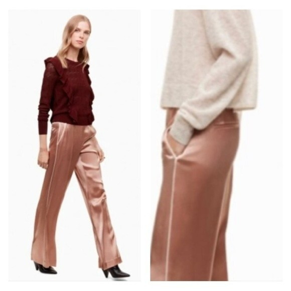 Wilfred Clarisse Pant Wide-leg, Satine Trousers In Caramel Size 0 - Picture 5 of 13